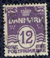 Danemark 1926 Animaux Hraldiques Lion Lignes type Vagues 12 Ore gris violet SU