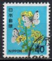 JAPON N 1344 o Y&T 1980 Fleurs et Papillons (Colza et prides du chou) 