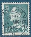 Danemark N402 Roi Frdric IX 50o bleu-vert oblitr