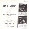 EP 45 RPM (7")  The Platters  "  My prayer  "