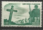 St Pierre & Miquelon 1947; Y&T n 332; 1,20F meraude, calvaire