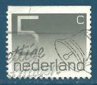 Pays-Bas N1041b Centenaire des timbres  chiffres 5c gris oblitr