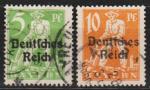 1920: Allem. Empire Y&T 118A + 118B obl. / Dt. Reich Mi.Nr. 119+120 gest. (m012)