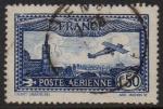 P.A. 6 - Avion sur Marseille - 1.50 Fr. bleu - oblitr - anne 1930