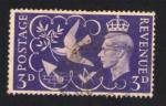 Royaume Uni 1946 Oblitr George VI Colombes de la Paix Libration Violet GB 236