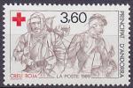 Timbre neuf ** n 380(Yvert) Andorre 1989 - Croix-Rouge