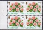 Guernesey 1993 - Rose standard, bloc de 4, de carnet - YT 611a/SG 575a ** x4