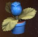 Gomme Publicitaire  Pot de Fleur bleu fonc