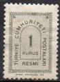 TURQUIE N° serv 82 *(ch) Y&T 1963 1k gris