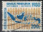 Indonsie 1980 Carte Gographique Sensus Penduduk Recensement Population SU