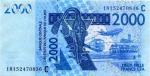 Afrique De l'Ouest Burkina Faso 2019 billet 2000 francs pick 316s neuf UNC
