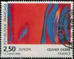 France 1993 Oblitr Used Olivier Debr Red blue rhythm Y&T FR 2329 SU
