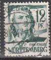 Allemagne Wurtemberg 1947  Y&T  4  oblitr