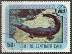 Timbre oblitr n 329(Yvert) Centrafrique 1978 - Animaux en pril, crocodile