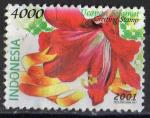Indonsie 2001; Y&T n 1875, Mi(2106); 4000r, timbre de voeux, fleurs