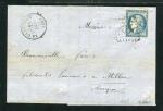 Rare lettre de La Canourgue pour Millau ( Loir & Cher 1871 ) avec un n° 45B