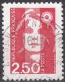 FRANCE - 1991 - Yt n 2715 - Ob - Marianne du Bicentenaire 2,50F rouge
