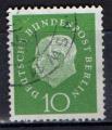 Allemagne : Y.T. 174 - Theodor Heuss 10p vert - oblitr - anne 1959