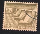 Suisse 1949 Oblitr rond Used Centrale lectrique prs de Verbois Usine Rhne