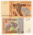 **   CTE d' IVOIRE  (BCEAO)     500  francs   2020   p-119i  A    UNC   **