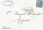 FRANCE - Lettre de 1866 avec Yt n22 - MARSEILLE => GIGNAC