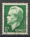Monaco 1951; Y&T n 365; 6F vert, effigie du Prince Rainier