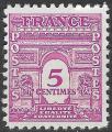 FRANCE - 1944 - Yt n 620 - N** - Arc de Triomphe de l'Etoile 5c lilas rose