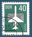 Allemagne de l'Est Poste arienne N9 Avion stylis et lettre 40p oblitr