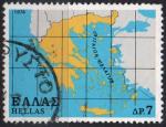 GRECE N 1322 o Y&T 1978 Carte de la Grce