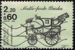 France 1986 La Malle poste Briska brun fonc sur jaune clair Y&T 2411 SU