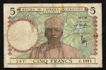 Afrique Occidentale Franaise 1936 billet 5 francs (2) pick 21 VF ayant circul