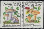 Norvge 1988 Used Se-tenant Champignons Lepista Nuda et Lactarius Deterrimus SU
