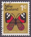 Timbre oblitr n 509(Yvert) Nouvelle-Zlande 1970 - Papillon Red Admiral