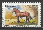 France 2013; Y&T n aa817; lettre verte 20g, carnet chevaux, l'Ardennais
