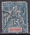 guyane franaise - n 35  obliter - 1892 (abim)