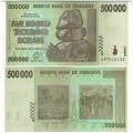 **   ZIMBABWE     500 000  dollars   2008   p-76   UNC   ** 