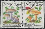 Norvge 1988 Used Se-tenant Champignons Lepista Nuda et Lactarius Deterrimus SU