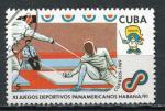 Timbre  CUBA  1989  Obl  N  2990  Y&T  Escrime