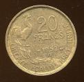 Pice Monnaie France 20 Fr G. Guiraud 1953B  pices / monnaies