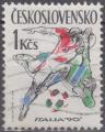 TCHECOSLOVAQUIE - 1990 - Yt n 2849 - Ob - Coupe du monde football Italie
