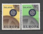 Europa 1967 Islande Yvert 364 et 365 neuf ** MNH