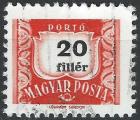 HONGRIE - 1958/69 - Yt TAXE n 223 - 20 fi rouge sans filigrane