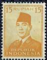 Indonsie 1953 Oblitr Used Prsident Sukarno 15 Rupiah SU
