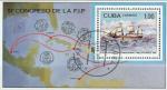 Cuba 1982 Y&T BF 71 oblitr Feuillet sur transport maritime