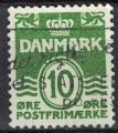Danemark 1962 Animaux Hraldiques Lion Lignes type Vagues 10 Ore vert SU