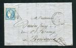 Belle lettre de Monpont sur l'Isle pour Bordeaux ( 1871 ) avec un n° 46B