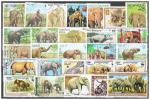 Joli lot de 44 timbres sur les ELEPHANTS (2scans)