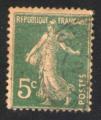 France 1907 Oblitr rond Used Stamp Semeuse 5c vert fond plein sans sol Y&T 137