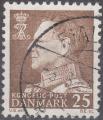 DANEMARK - 1963/65 - Yt n 420 - Ob - Roi Frdrik IX 25o brun ; king