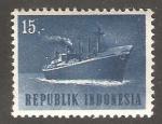 Indonesia - Scott 635 mh   ship / bateau